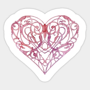Elegant Original Hand Painted Heart Motif Sticker